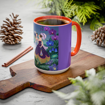 The Ladies Of The Moonlit Garden Colorful Mugs – Art Deco Floral Elegance