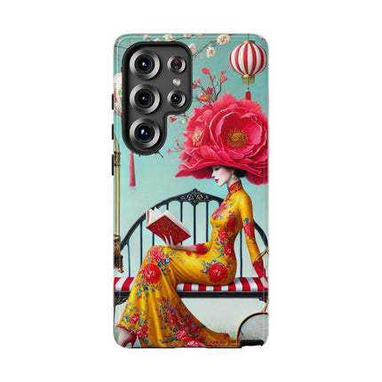 Reading In A Painted Garden Phone Cases
