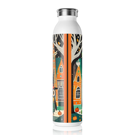 Night of the Trick-or-Treating Owlets Slim Water Bottle