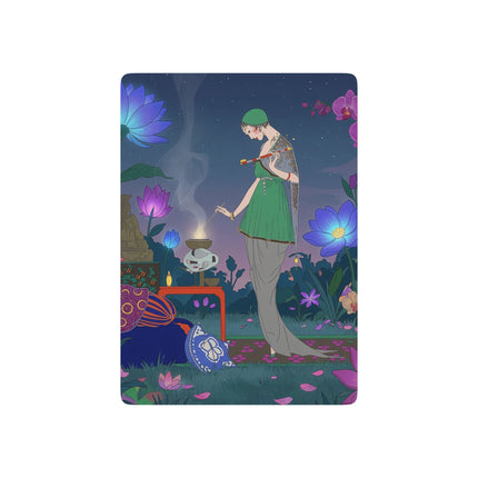🌙🪷 Moonlit Incense Ceremony Playing Cards – Art Deco Meditation Garden