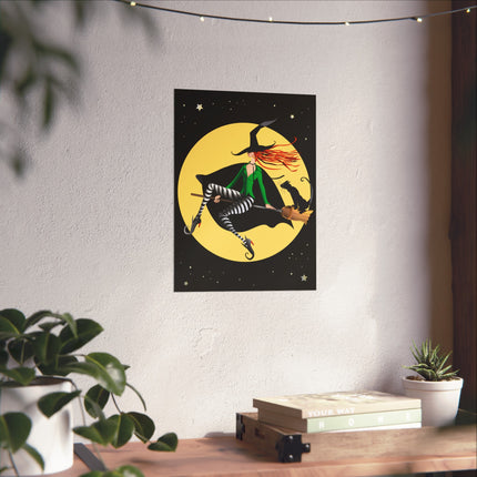A Witch’s Moonlit Flight Fine Art Posters