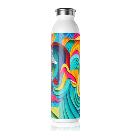 Surfing Zebra Slim Water Bottle