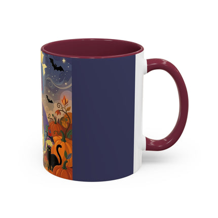 🌙🎃 The Moonlit Garden Walk Colorful Mug – Elegant Halloween Charm