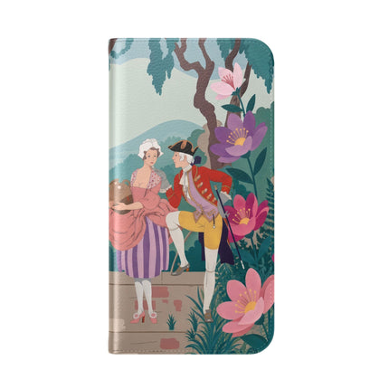 🌺🎭 The Garden Courtship Flip Case – Art Deco Floral Romance