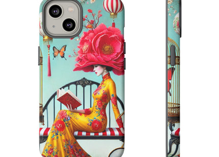 Reading In A Painted Garden Phone Cases