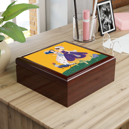 🦚☂️ The Peacock Promenade Jewelry Box – Art Deco Fashion Whimsy