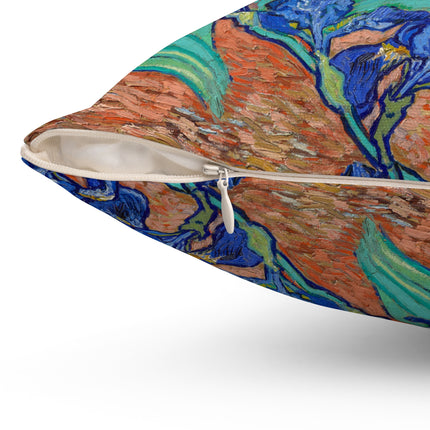 Irises by Vincent Van Gogh Spun Polyester Square Pillow