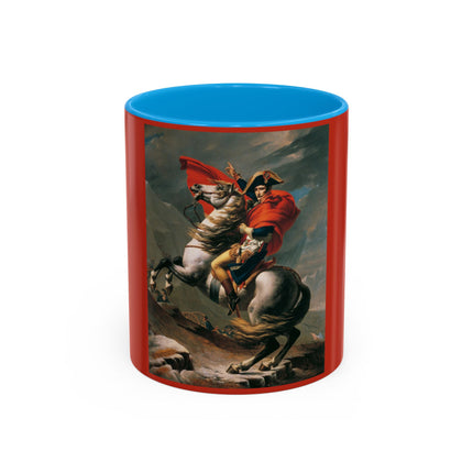 Napoleon Crossing the Alps by Jacques-Louis David Colorful Mugs (11oz, 15oz)