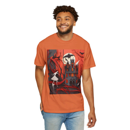 Halloween Night Scene Unisex Garment-Dyed T-shirt