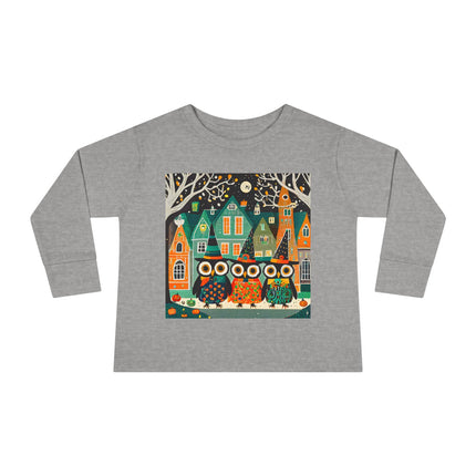 Night of the Trick-or-Treating Owlets Toddler Long Sleeve Tee
