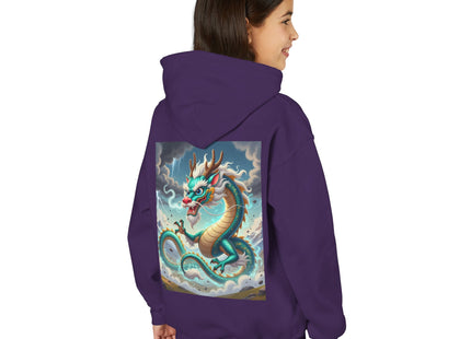 Tibetan Dragon in Battle Youth Heavy Blend Hooded Sweatshirt