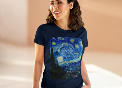 The Starry Night by Vincent Van Gogh Women's Midweight Cotton Tee