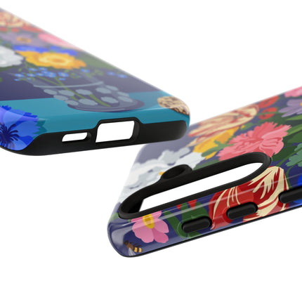 Midnight Floral Bouquet Phone Case – Vibrant Blooms & Enchanted Garden