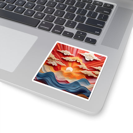 Vibrant Sunrise Sky Kiss-Cut Stickers (4 Sizes)