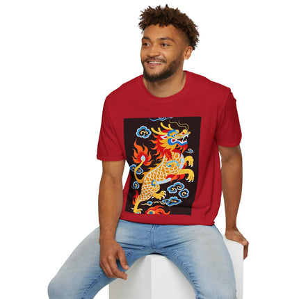 🐅🔥 The Golden Fire Tiger Softstyle T-Shirt – Celestial Flames & Eastern Fantasy