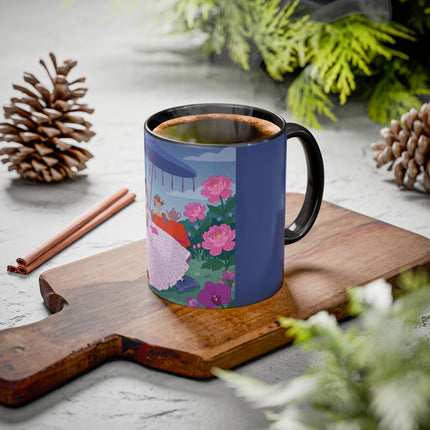 The Lady Of The Garden Tea Party Colorful Mugs – Art Deco Floral Elegance