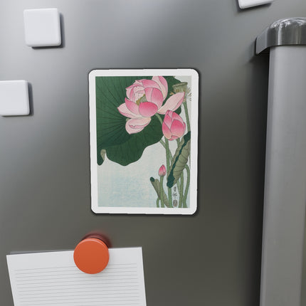 Blooming Lotus Flowers by Ohara Koson Die-Cut Magnets (5 Sizes)