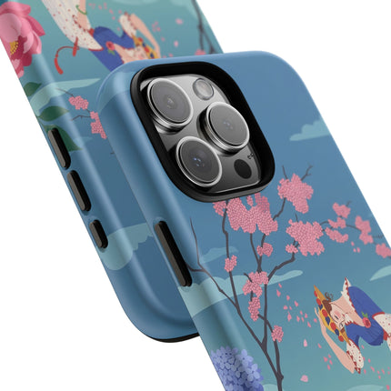 🌸☂️ The Lady Of The Falling Blossoms Phone Case – Art Deco Garden Whimsy