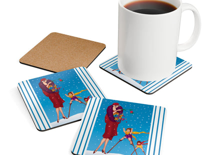 Snowfall & Couture Corkwood Coaster Set