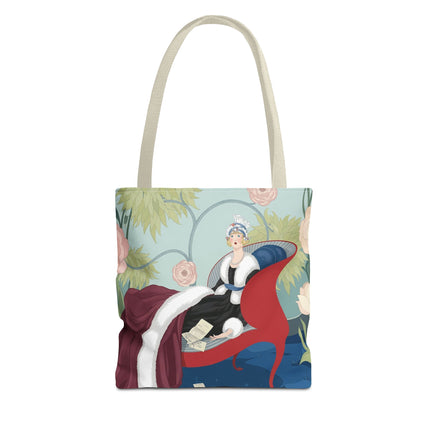 💌🌸 The Lady Of The Secret Letters Tote Bag – Art Deco Floral Elegance