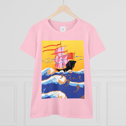 Golden Seas and Whimsical Dreams Women's Midweight Cotton Tee
