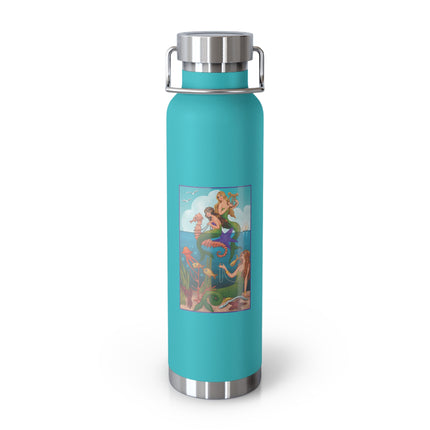 Three Mermaids with Strings of Pearls by Carlo Chiostri Copper Vacuum Insulated Bottle, 22oz