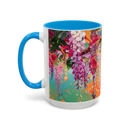 Golden Wisteria Elegance Colorful Mugs (11oz, 15oz)