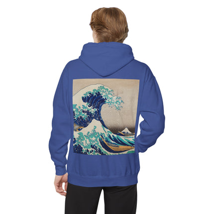 The Great Wave off Kanagawa by Katsushika Hokusai Unisex Garment-Dyed Hoodie