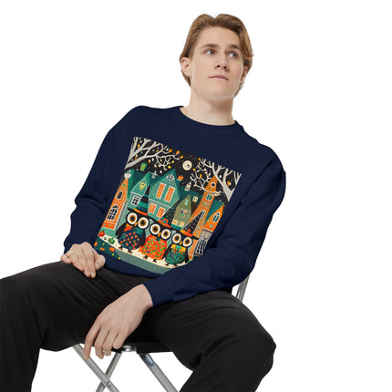 Night of the Trick-or-Treating Owlets Unisex Garment-Dyed Sweatshirt