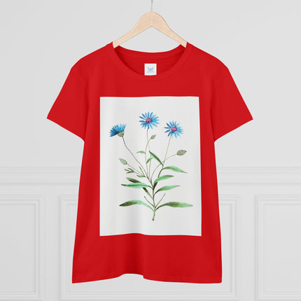 Blue Strawflower by Anselmus Boëtius de Boodt Women's Midweight Cotton Tee