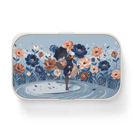 ☂️🌺 The Lady Of The Traveling Garden Bento Lunch Box – Art Deco Floral Adventure