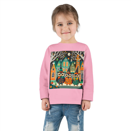 Night of the Trick-or-Treating Owlets Toddler Long Sleeve Tee
