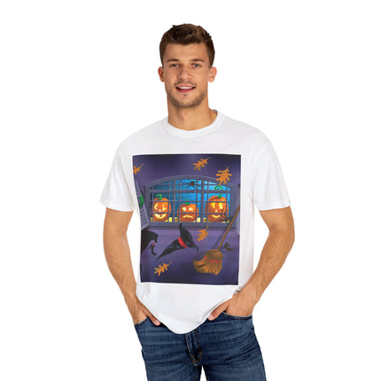 Whimsical Halloween Mischief Unisex Garment-Dyed T-shirt
