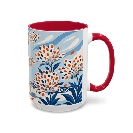 🌼🧡 The Polka Dot Wind Dancer Colorful Mug – Art Deco Fashion Whimsy