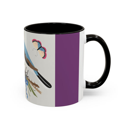Bluebird & Butterfly Colorful Mugs – Spring Harmony & Delicate Beauty