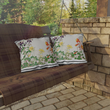 Aquilegia Flowers by Tanigami Kônan Outdoor Pillows