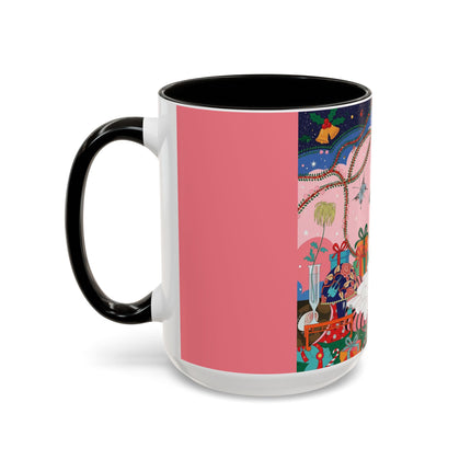 🎀🎄 Christmas Morning In The Rose Parlor Colorful Mug – Art Deco Holiday Fantasy