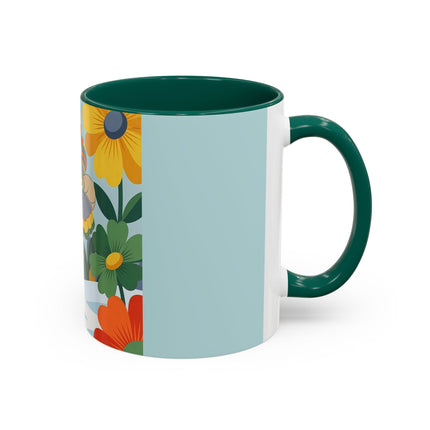 ❄️🌼 The Winter Flower Wanderer Colorful Mug – Colorful Art Deco Snow Fantasy