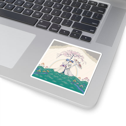 🌈☂️ Beneath The Rainbow Tree Kiss-Cut Stickers – Art Deco Spring Fantasy