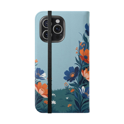 🌺🎩 The Lady Of The Grand Flower Garden Flip Case – Art Deco Floral Fantasy