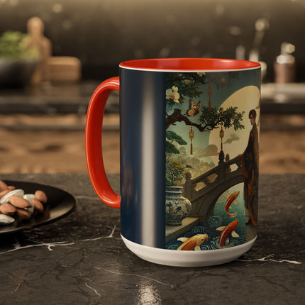 Moonlit Bridge Gentleman Colorful Mug – Imperial Serenity & Moonlit Harmony