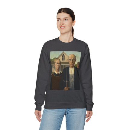 American Gothic by Grant Wood Heavy Blend™ Crewneck Sweatshirt