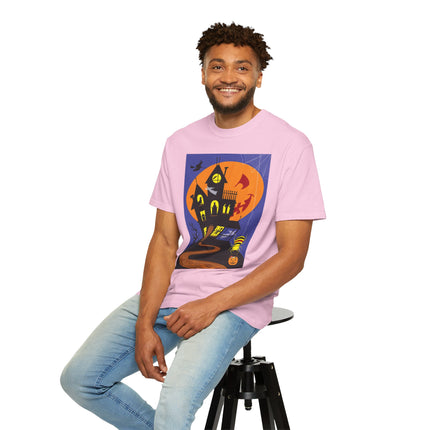 Halloween Night at the Haunted House Unisex Garment-Dyed T-shirt