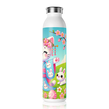 Springtime Kitten’s Easter Joy Slim Water Bottle