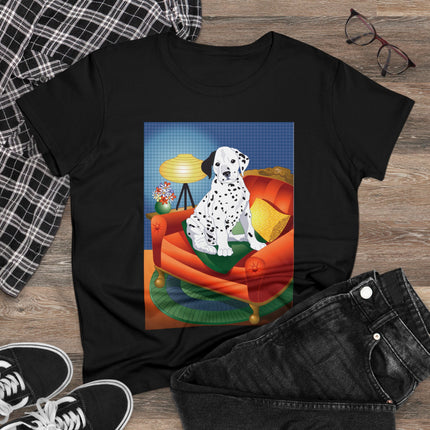 A Dalmatian's Cozy Corner Women's Midweight Cotton Tee