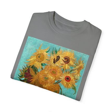 Vase with Twelve Sunflowers by Vincent van Gogh Unisex Garment-Dyed T-shirt