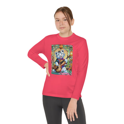 Melodies of the Snow Lion Cub Youth Long Sleeve Competitor Tee – Musical Magic & Enchanted Adventure