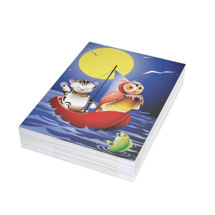 Embarking on a Moonlit Journey Postcards (envelopes included) - Bundles of 10, 30, 50 Pieces