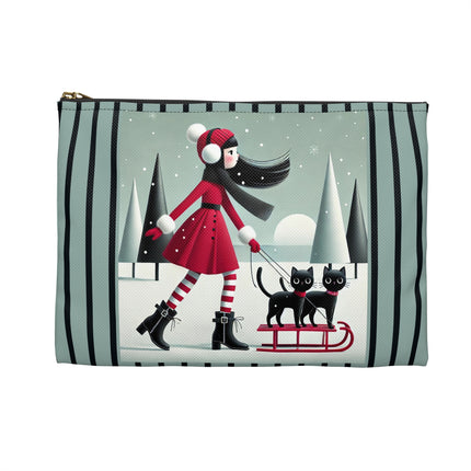 Red Sled & Curious Cats Accessory Pouch