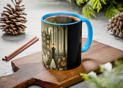 Ghostly Welcome – A Halloween Night Colorful Mugs (11oz, 15oz)